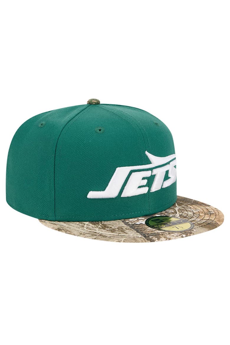 Men's New Era Green New York Jets Active Two-Tone Camo 59FIFTY Fitted Hat, Alternate, color, Green