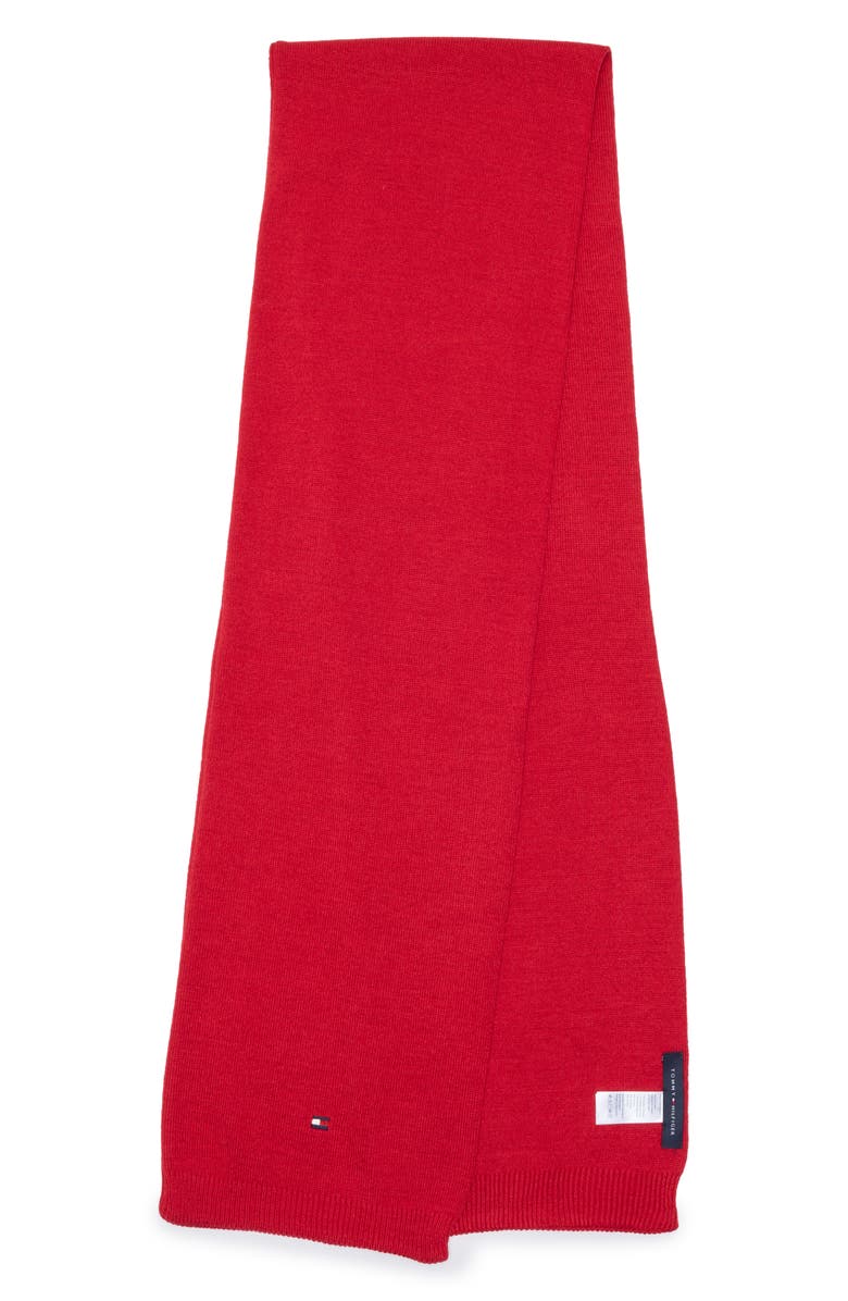 Tommy Hilfiger Flag Embroidery Scarf, Alternate, color, Primary Red