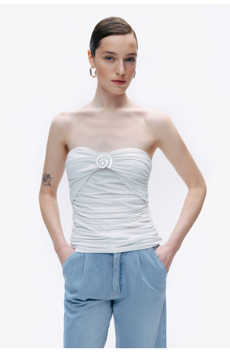 Nocturne Oyster Accessory Blouse, Main, color, 