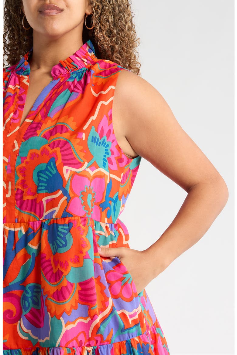 Baila Floral Gemmely Shift Mini Dress, Alternate, color, RED-MULTI
