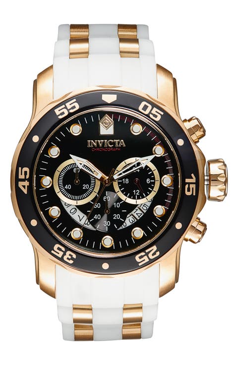 Pro Diver Silicone Strap Chronograph Watch, 48mm