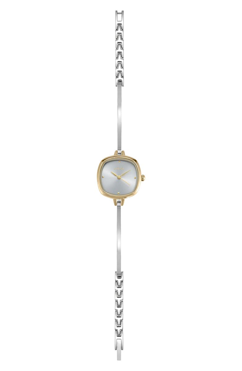 Ettika Square Case Thin Strap Watch, Alternate, color, Silver / Mixed Metal