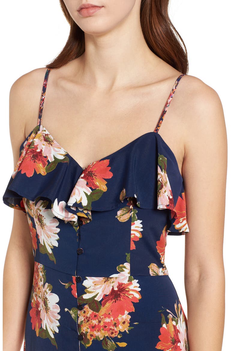 Floral Maxi Dress, Alternate, color, NAVY CORAL