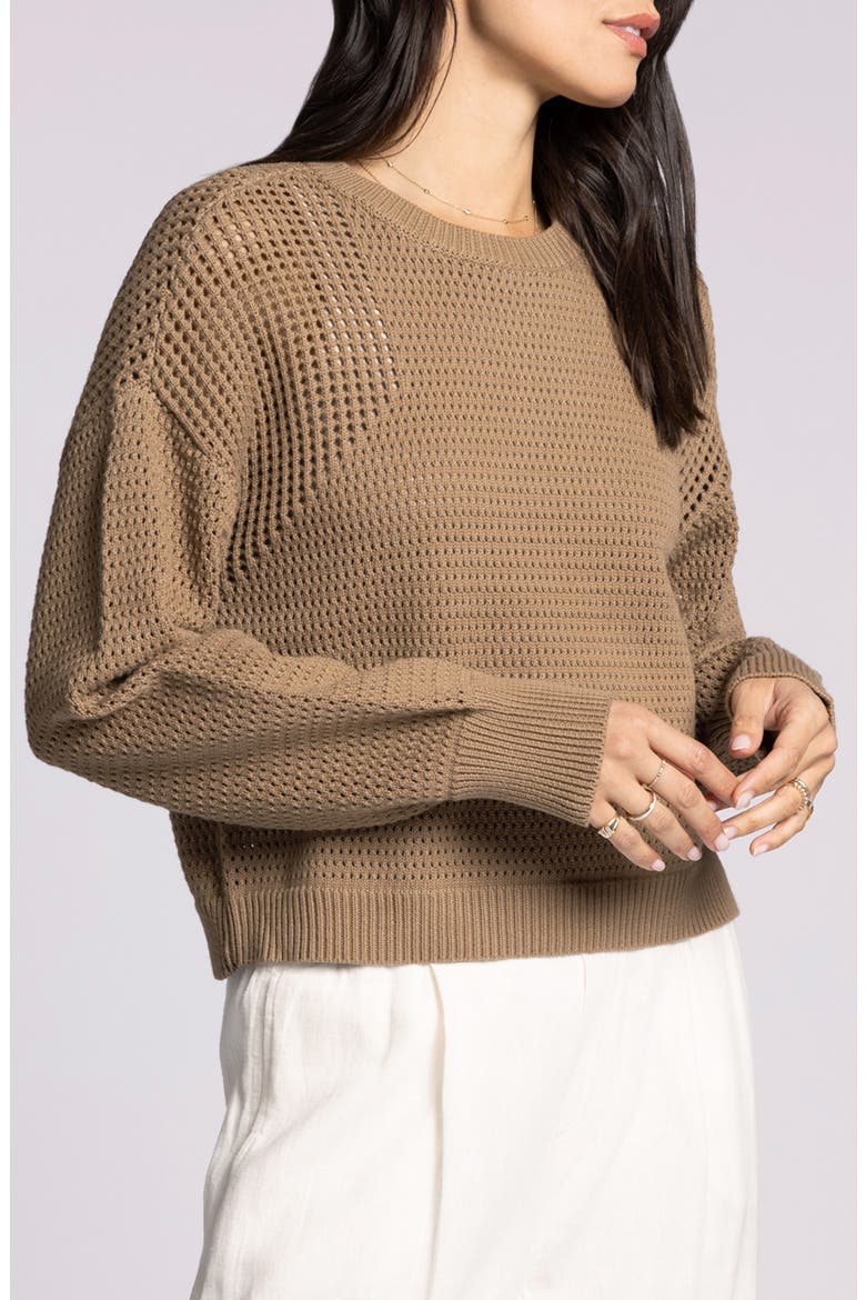Jasmine Cotton Mesh Sweater, Alternate, color, OAK