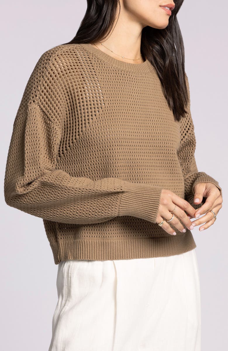 Thread & Supply Jasmine Cotton Mesh Sweater, Alternate, color, Oak