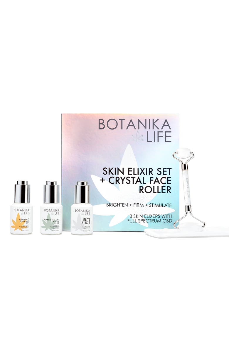 Botanika Life Skin Elixir Set + Crystal Roller Kit Box, Main, color, 