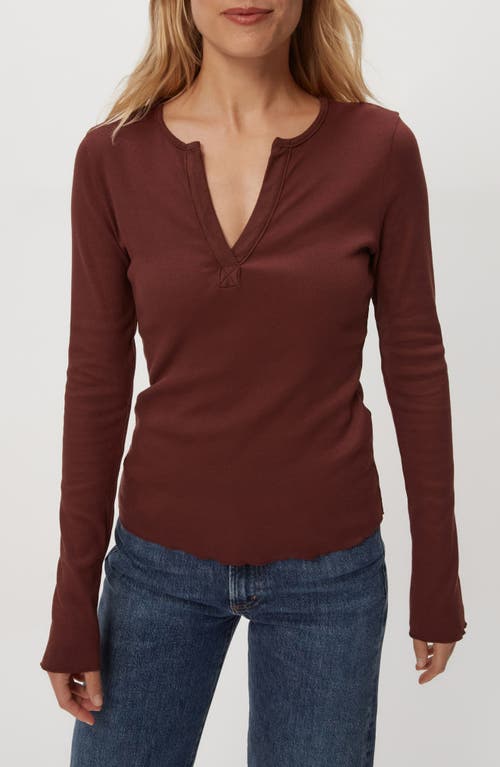 Michael Stars Salem Henley Tee In Brown