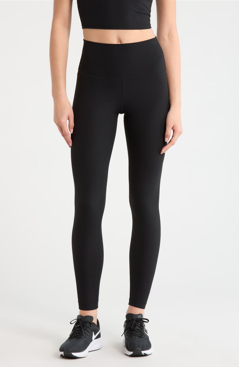 MPG Ribbed Leggings, Main, color, Black