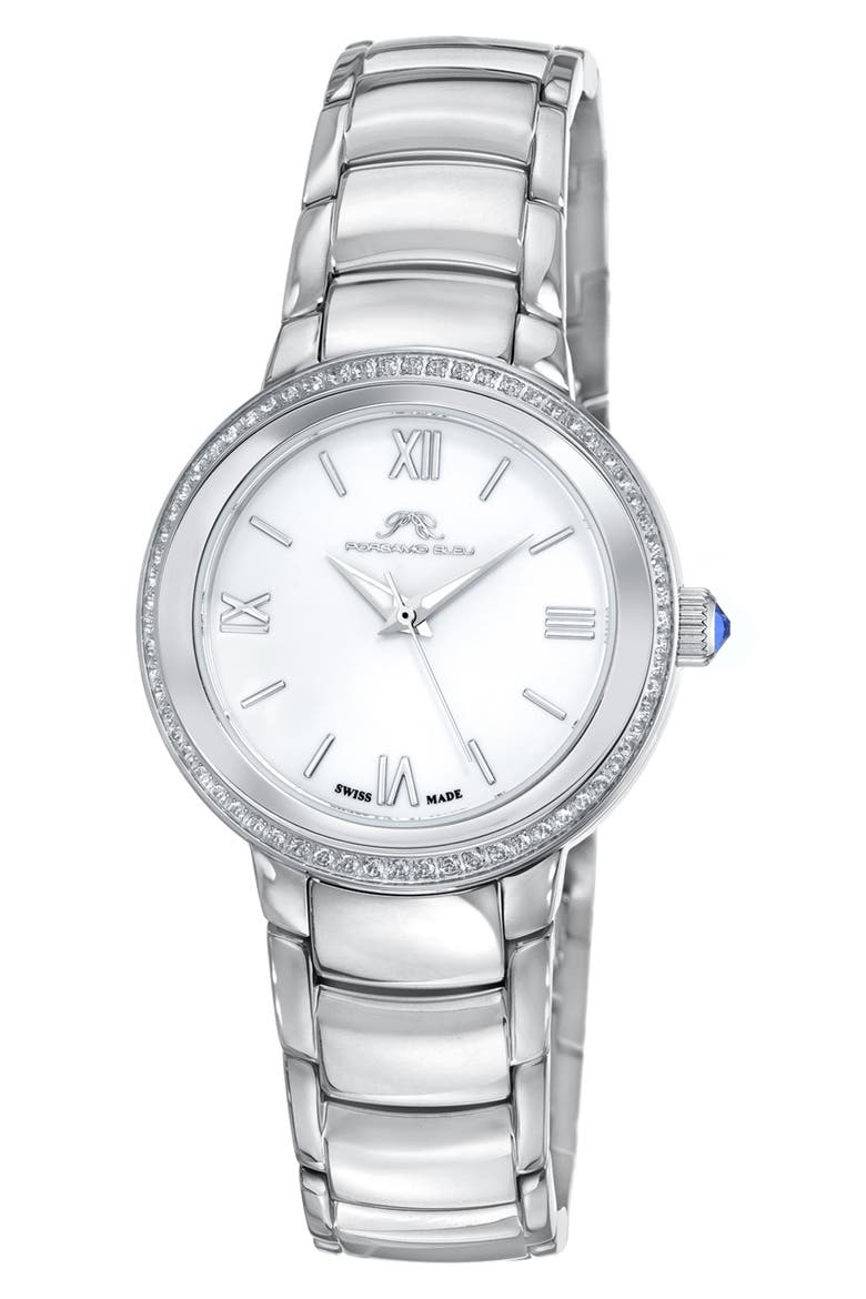 Luna Bracelet Watch, 34mm, Main, color, SILVER & WHITE