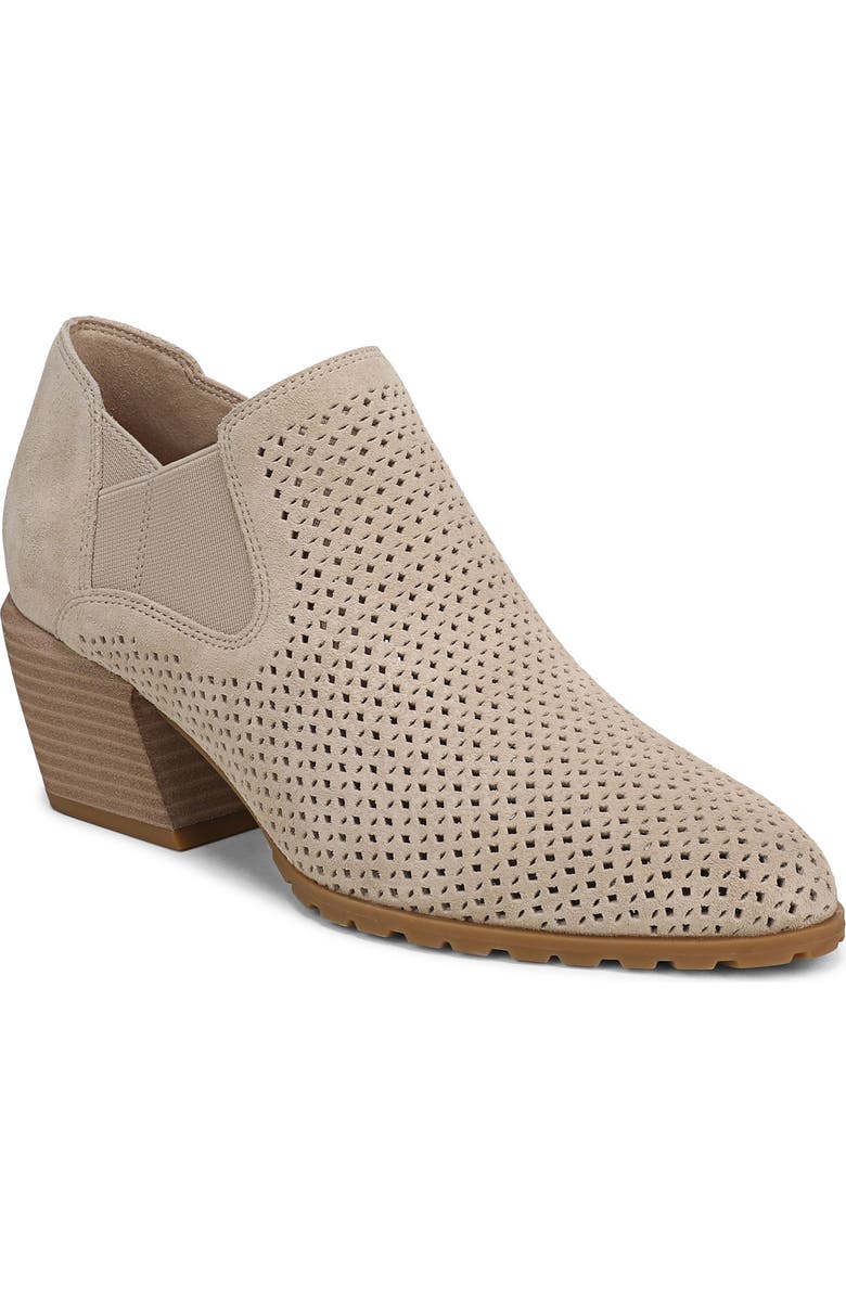 Vionic Bethany Perforated Bootie, Main, color, Lucid Beige Suede