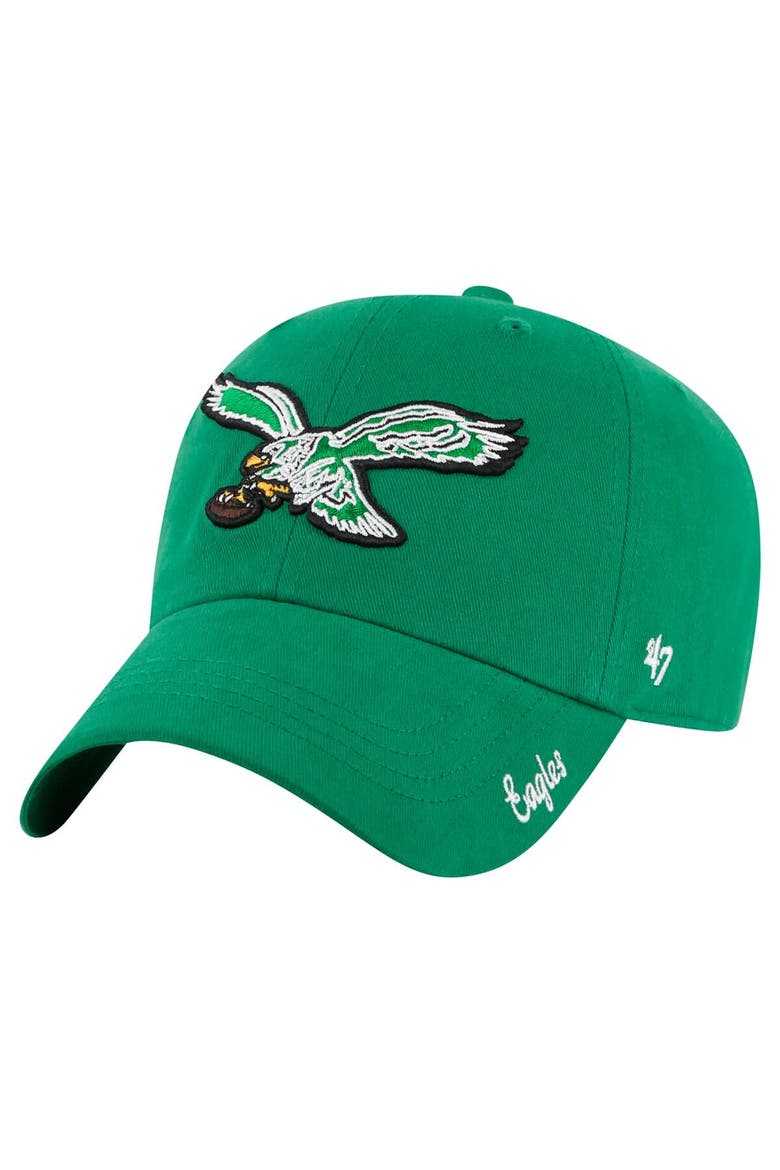 Women's '47 Kelly Green Philadelphia Eagles Miata Clean Up Legacy Adjustable Hat, Main, color, Kelly Green