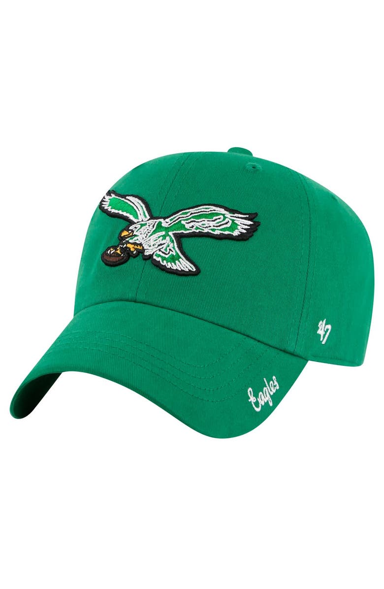 '47 Women's '47 Kelly Green Philadelphia Eagles Miata Clean Up Legacy Adjustable Hat, Main, color,