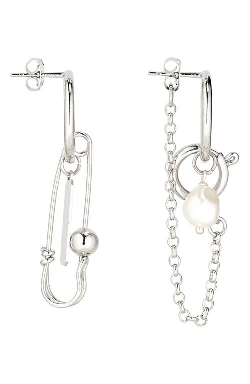 Justine Clenquet Tori Mismatched Frontal Hoop Earrings In Metallic