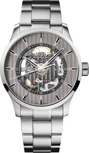 MIDO Multifort Skeleton Vertigo Automatic Bracelet Watch, 42mm