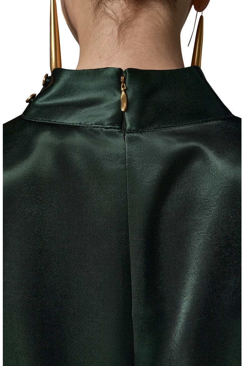 Satin High Neck Cape Top, Alternate, color, BLK FOREST