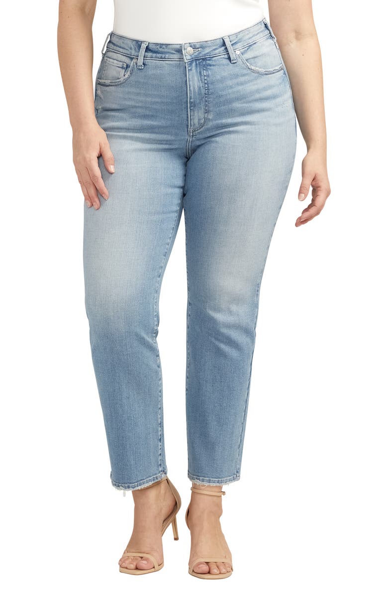 Silver Jeans Co. Isbister High Waist Straight Leg Jeans, Main, color, 