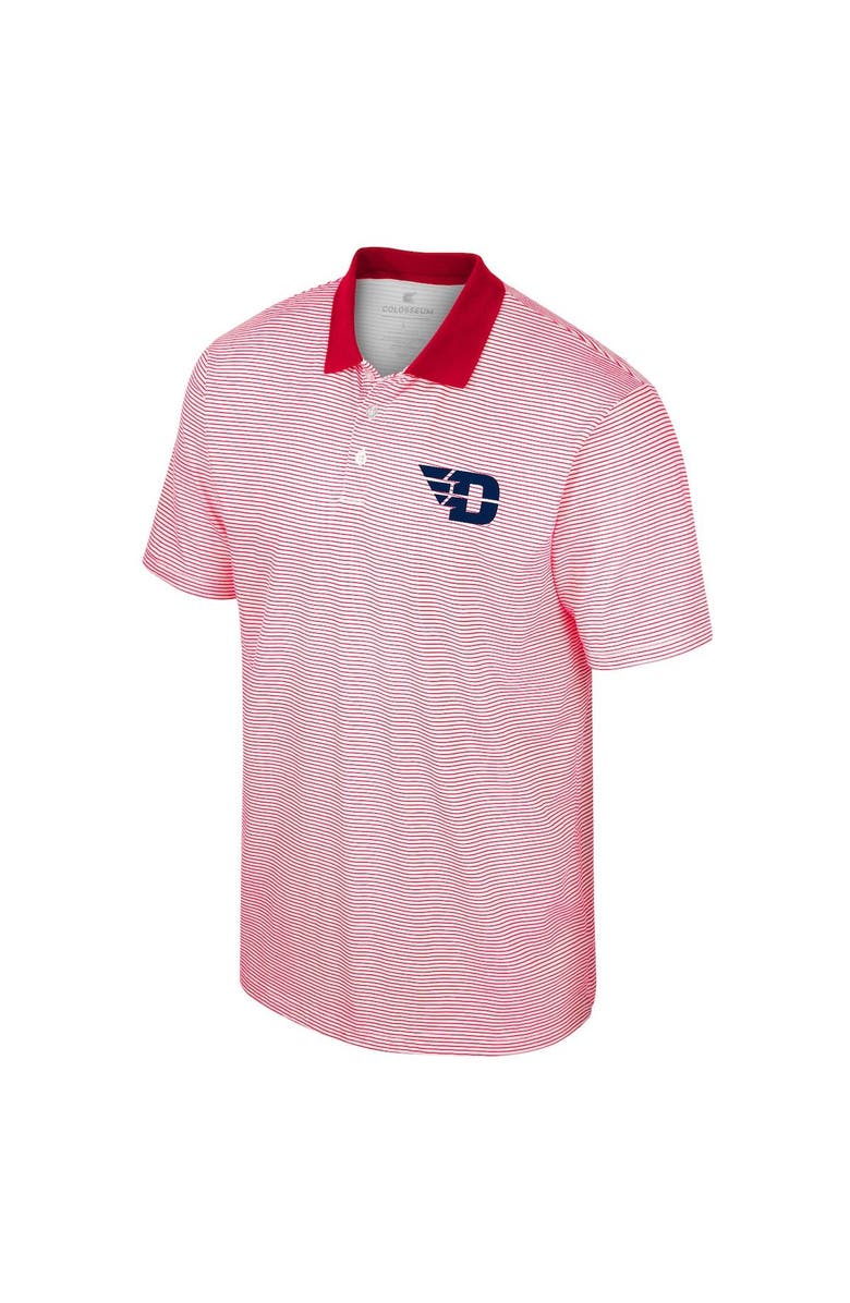COLOSSEUM Men's Colosseum White/Red Dayton Flyers Print Stripe Polo, Alternate, color, White