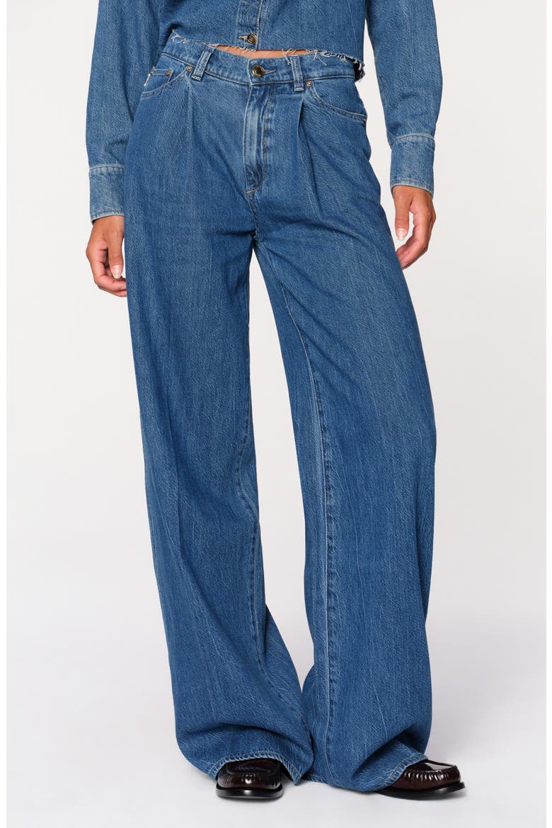 Isabel Pleated Mid Rise Wide Leg Jeans, Main, color, NORTH BEACH DL AURA