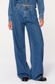 DL1961 Isabel Pleated Mid Rise Wide Leg Jeans