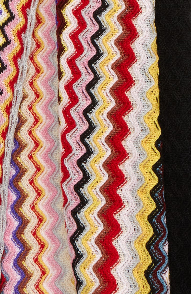 Missoni Zigzag & Solid Wool Scarf, Alternate, color, 