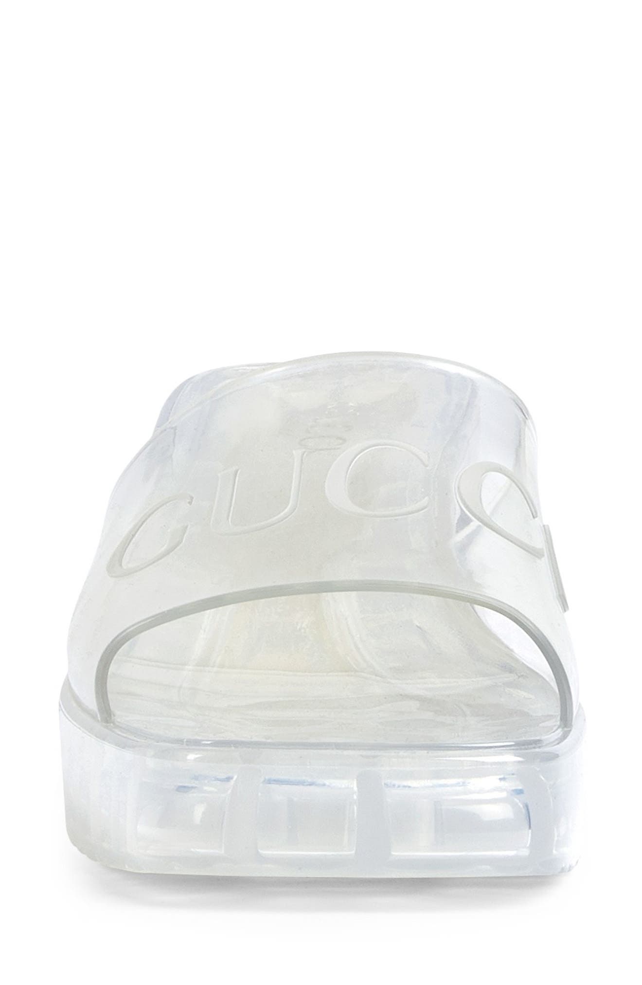 Gucci Plastique Logo Platform Slide Sandal, Alternate, color, 