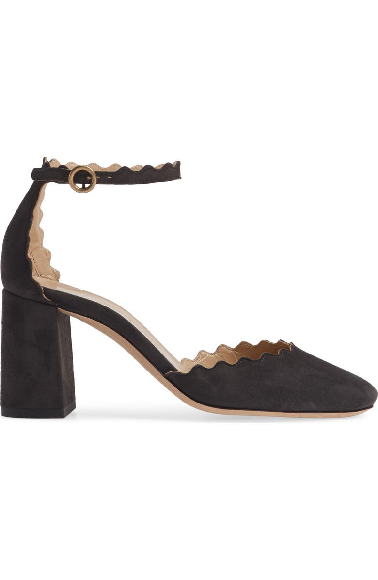 Chloé Scalloped Ankle Strap d'Orsay Pump, Alternate, color,