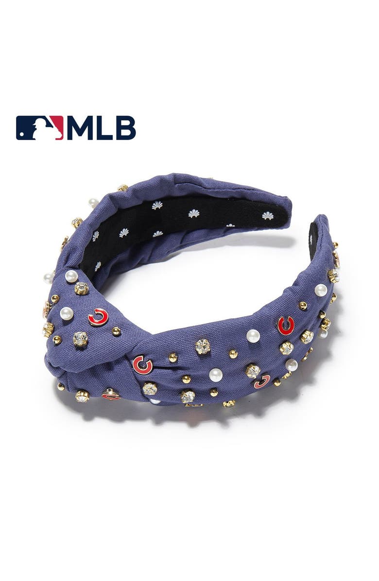 Lele Sadoughi MLB Chicago Cubs Embellished Headband, Main, color, Navy 400
