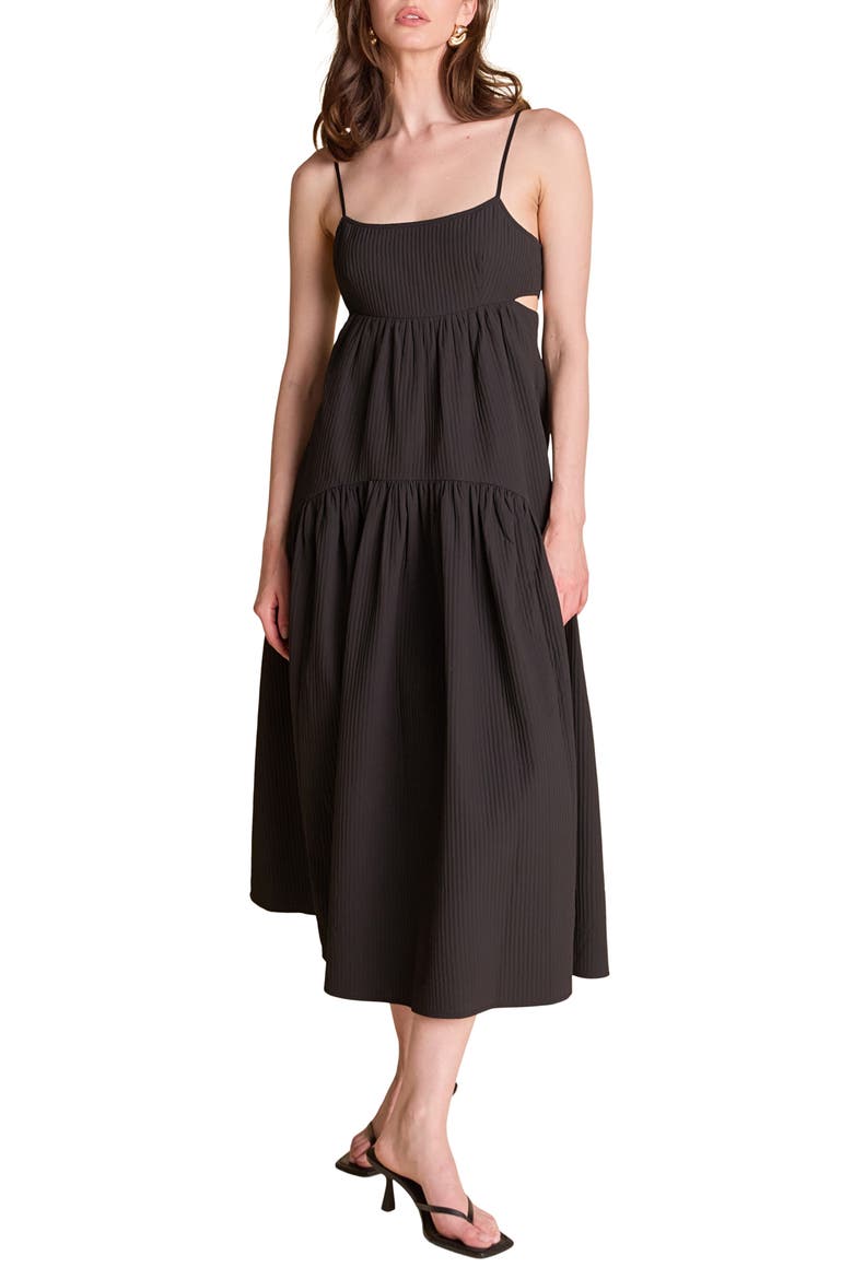 Tiered Maxi Dress, Main, color, BLACK