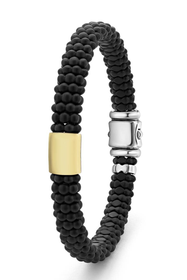 Men's Black Caviar Bracelet, Alternate, color, SILVER/ BLACK