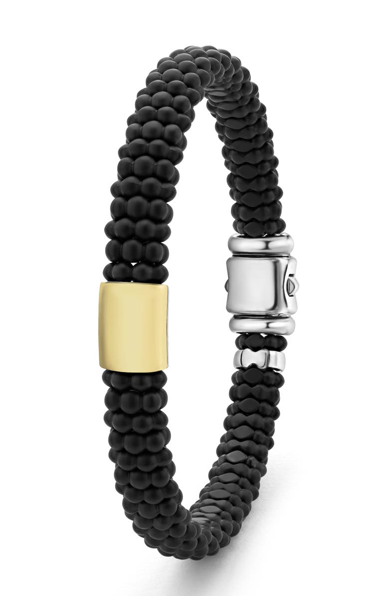 LAGOS Men
s Black Caviar Bracelet, Alternate, color, Silver/ Black