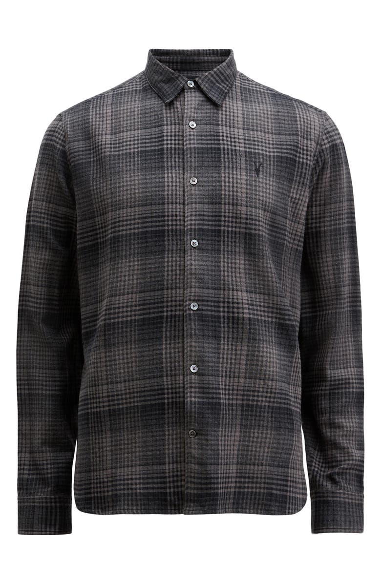 AllSaints Sonik Plaid Flannel Button-Up Shirt, Alternate, color, 
