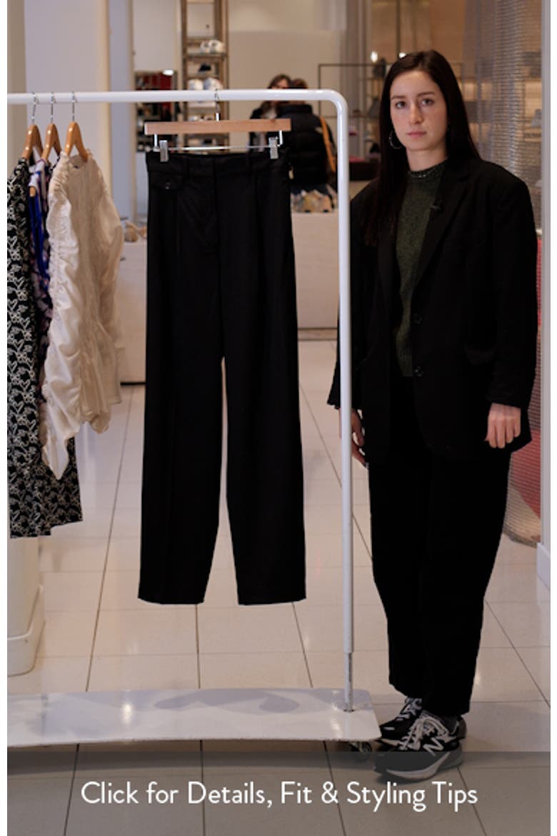 Creased Straight Leg Wool Blend Pants video
