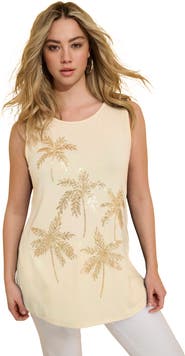 Roaman's Plus Size Crewneck Sequin Tank