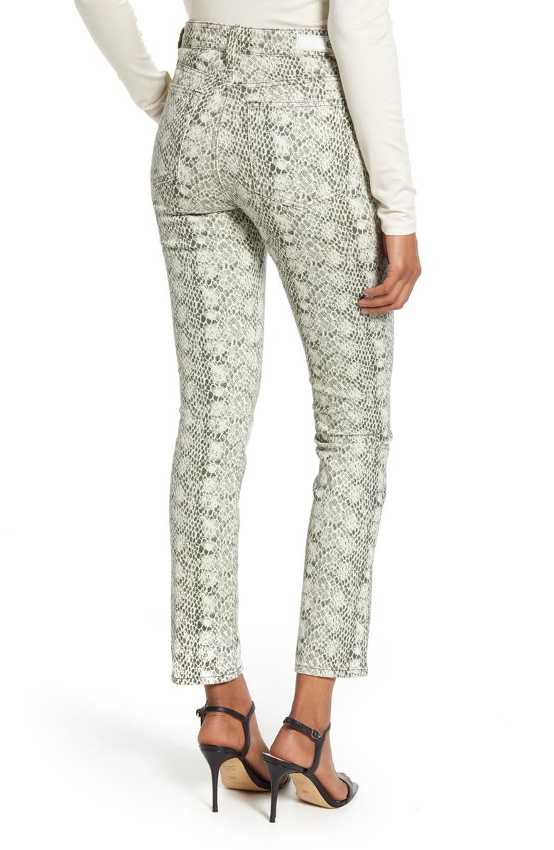 AG Mari High Waist Slim Straight Leg Jeans, Alternate, color, Silk Python Idu