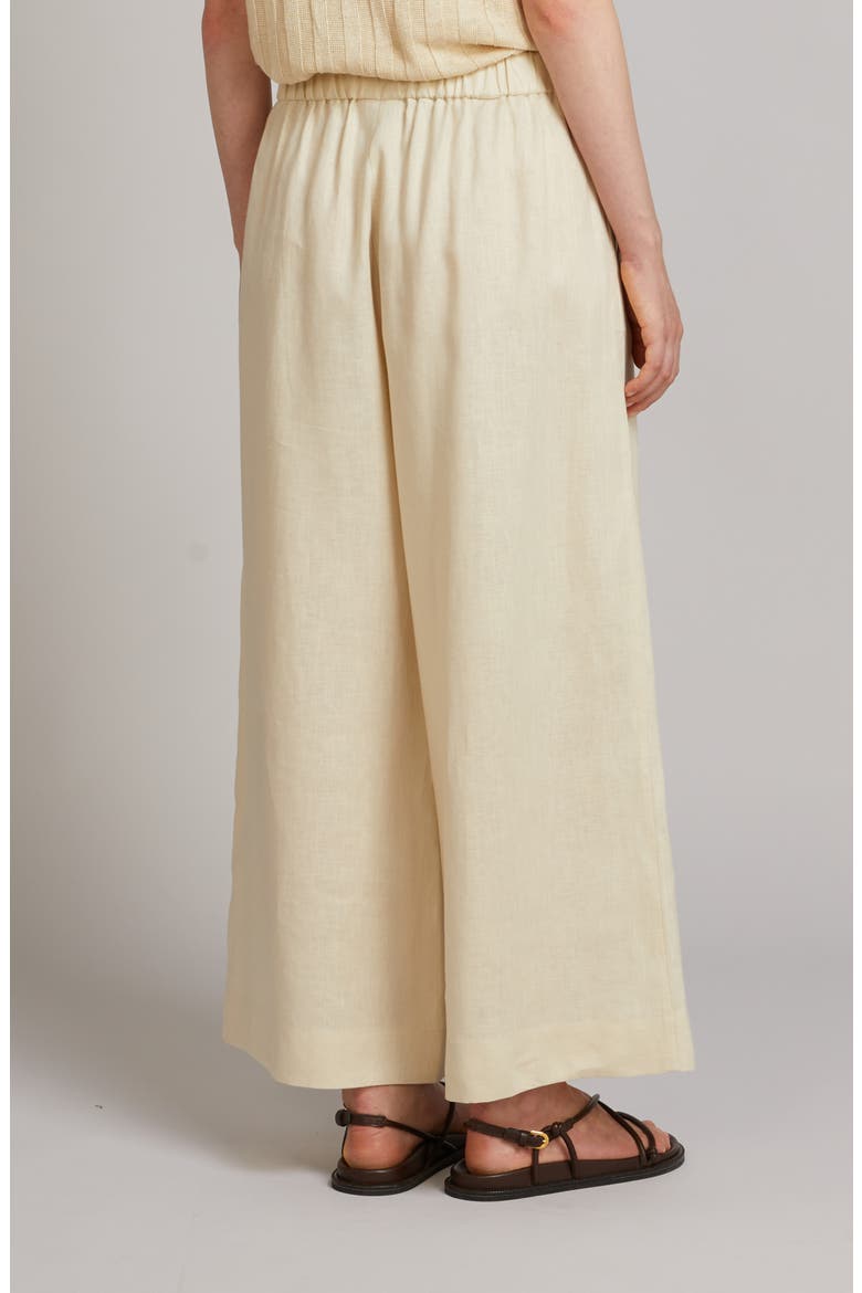 Canneti Wide Leg Linen Canvas Pants, Alternate, color, MILK