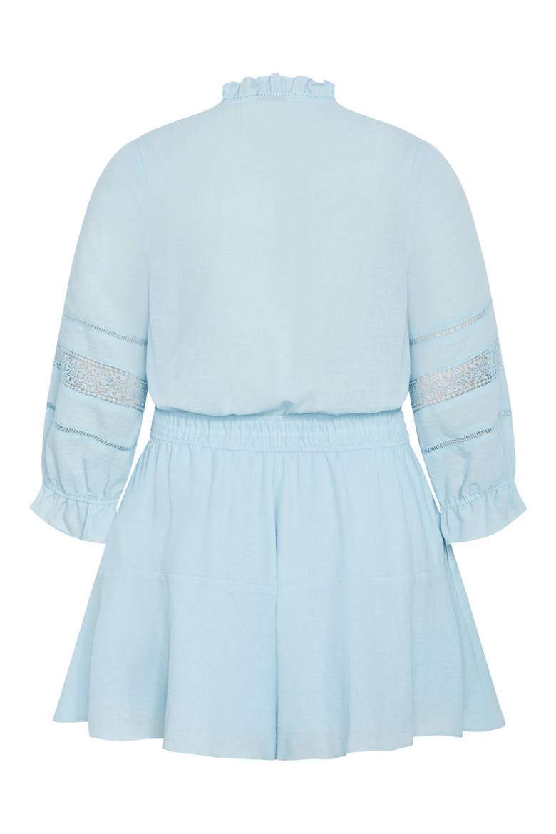 Long Sleeve Woven Romper, Alternate, color, ICE BLUE