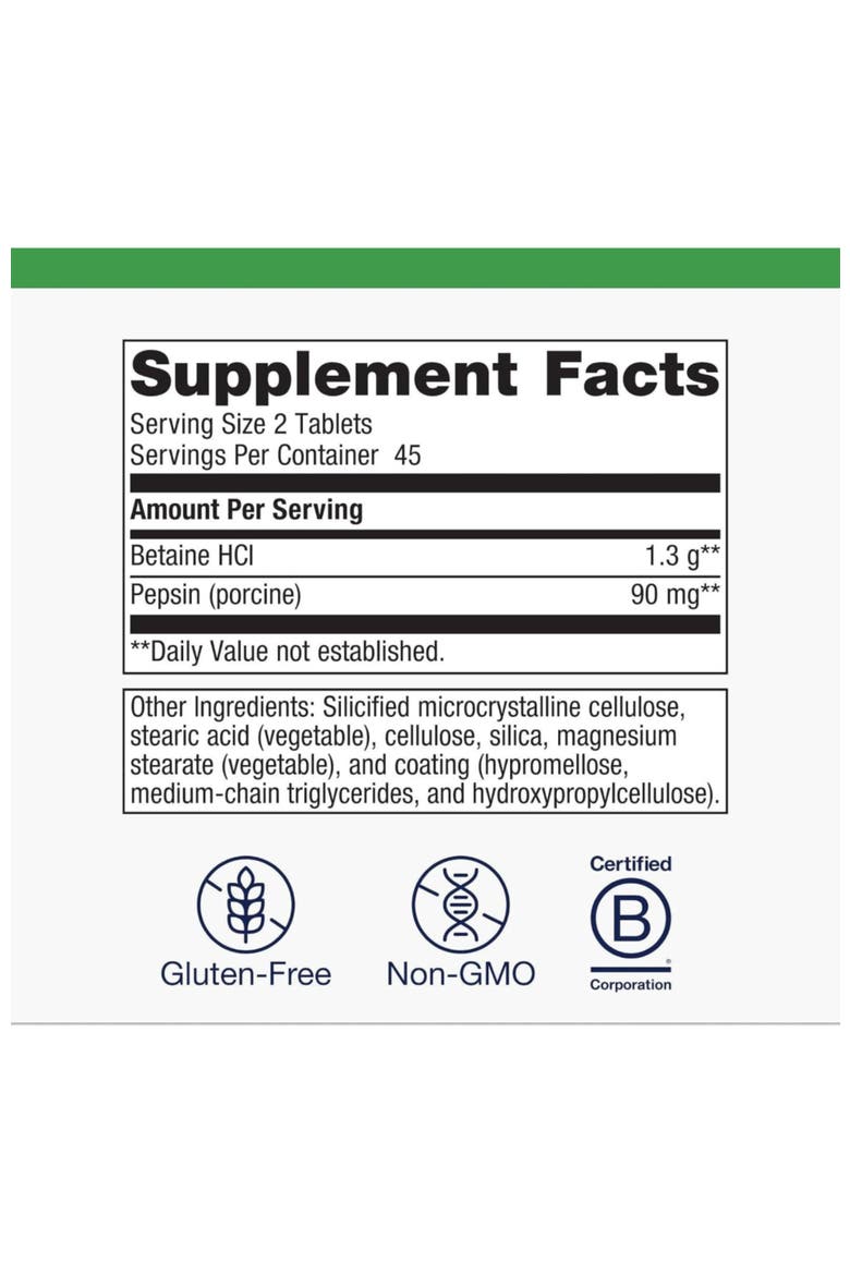 SpectraZyme Digestive Support Capsules with Betaine HCl and Pepsin 90 Capsules, Alternate, color, None