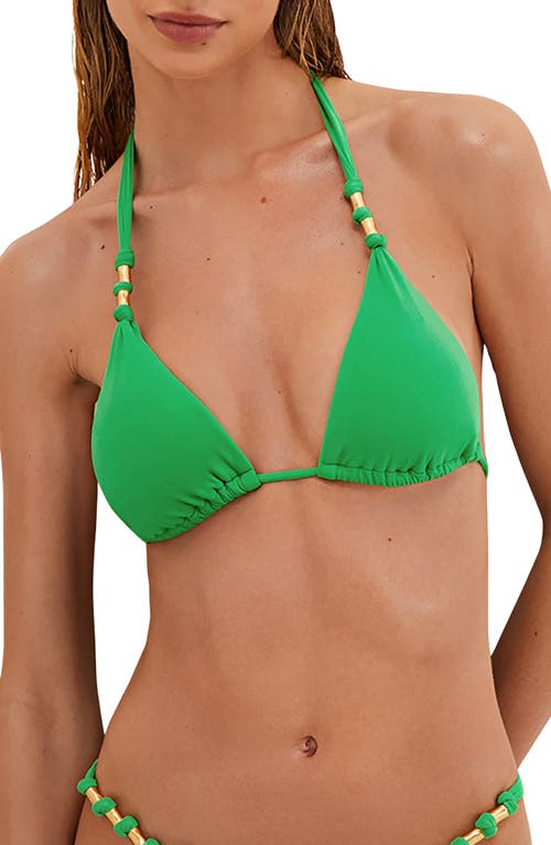 Vix Swimwear Paula Triangle Bikini Top In Green