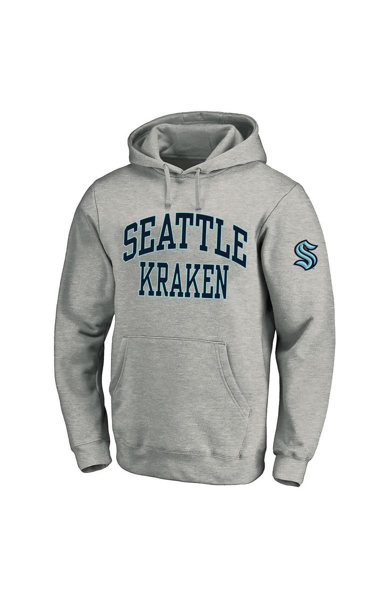 FANATICS Men's Fanatics Heather Gray Seattle Kraken Big & Tall Fleece Pullover Hoodie, Alternate, color, Heather Gray