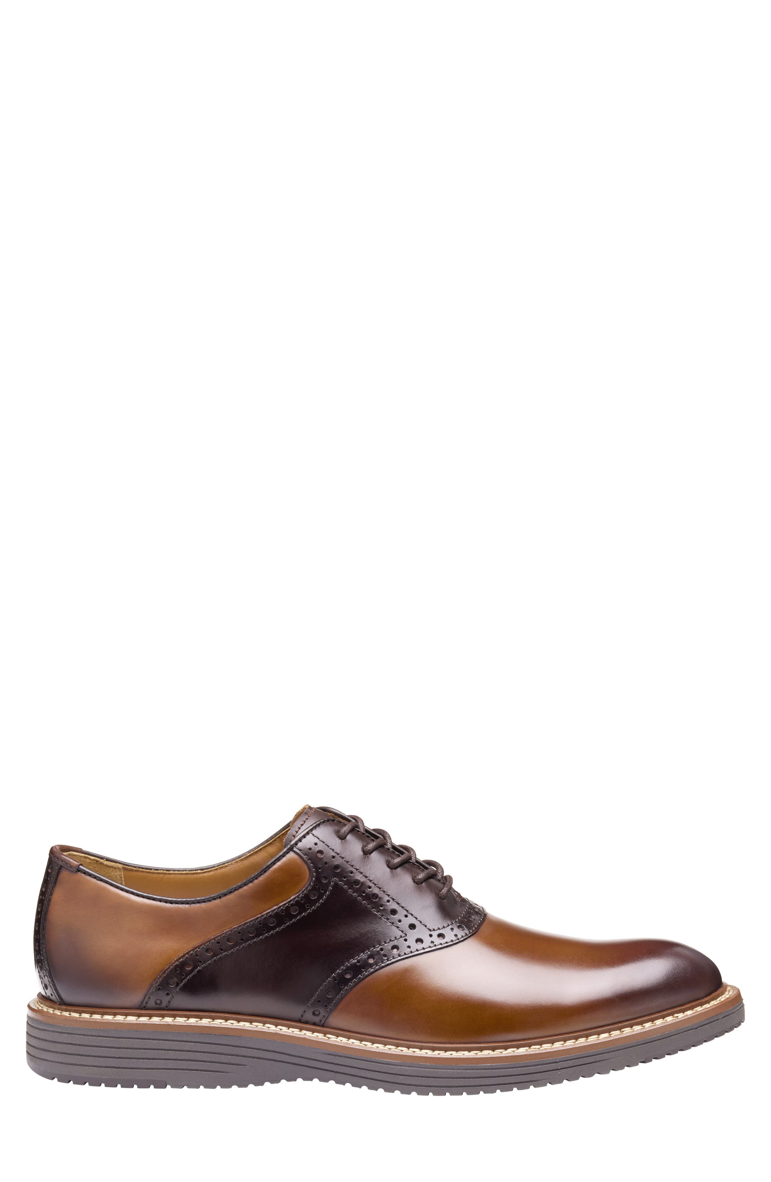 Upton Saddle Shoe, Alternate, color, TAN/ MAHOGANY FULL GRAIN