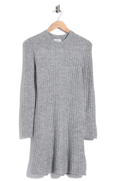 Ribbed Knit Long Sleeve Sweater Dress
