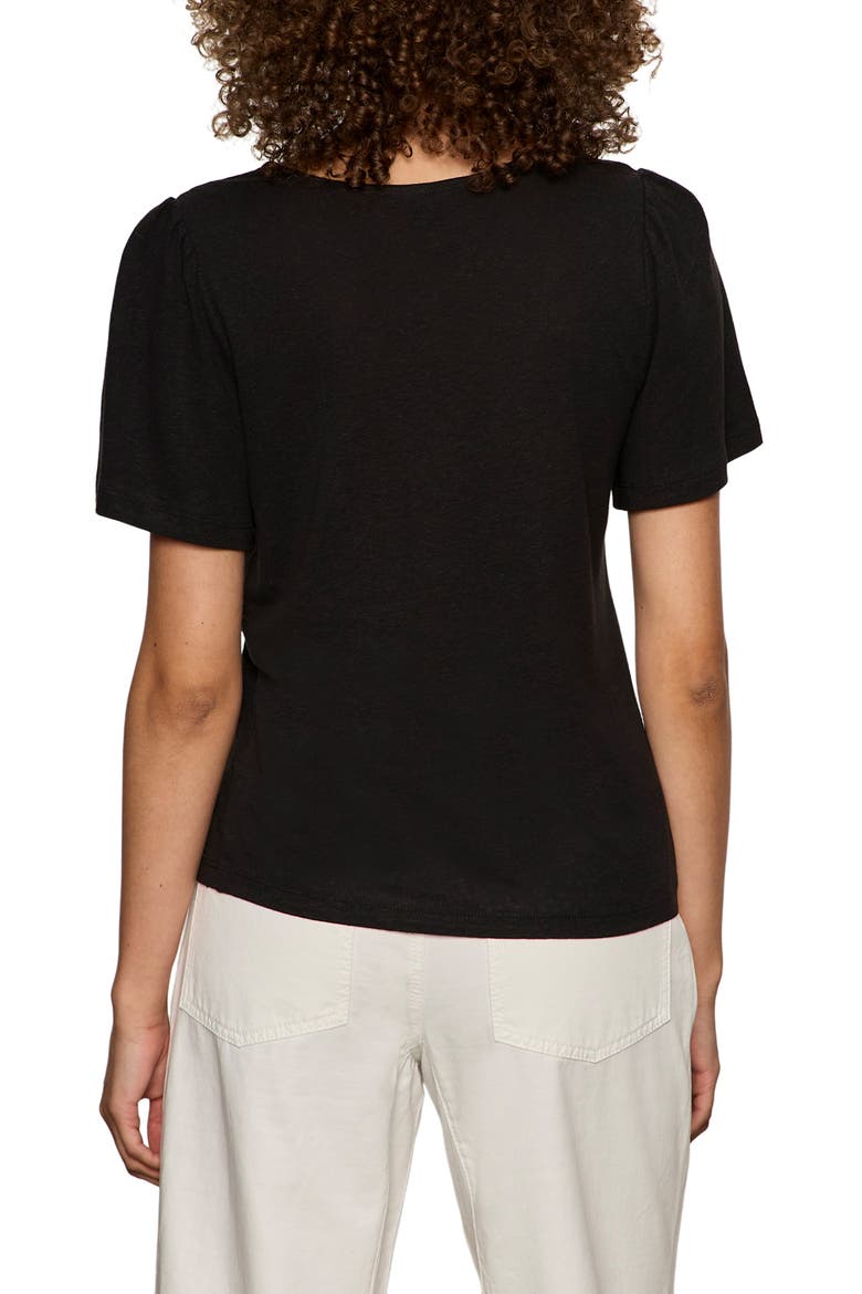 Keyhole Flutter Sleeve Top, Alternate, color, BLACK
