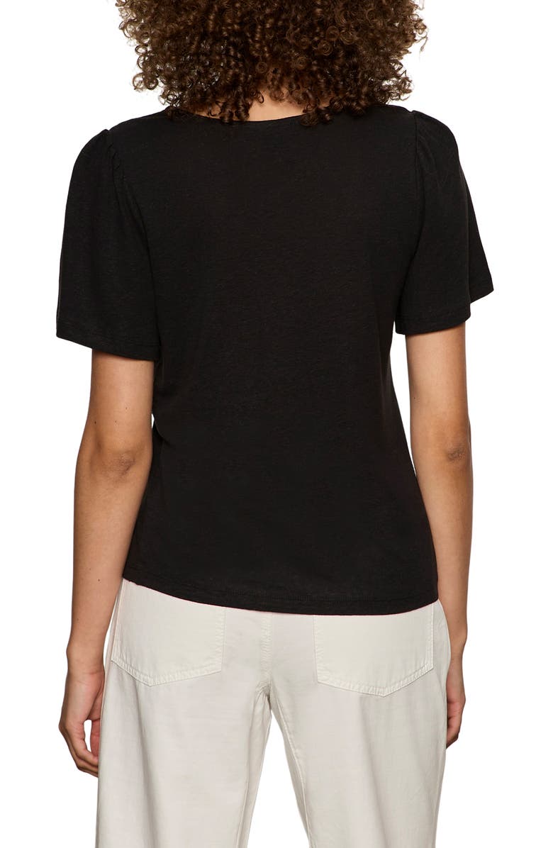 Sanctuary Keyhole Flutter Sleeve Top, Alternate, color, Black