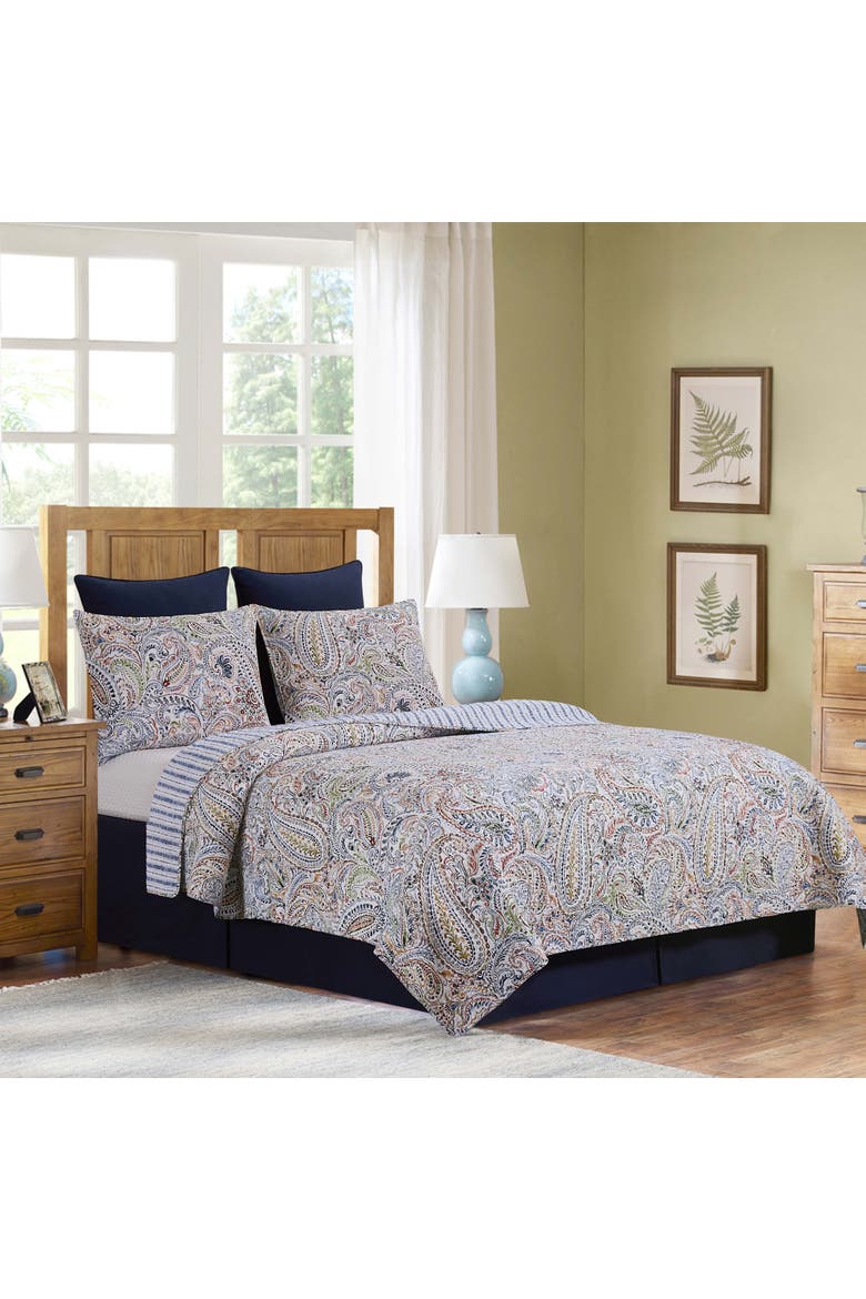 Payton Paisley Quilt Set Bedding Collection, Alternate, color, Blue