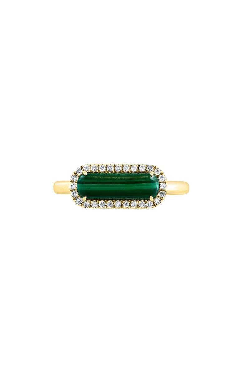 EFFY 14K Yellow Gold, Diamond & Malachite Ring, Alternate, color, Green