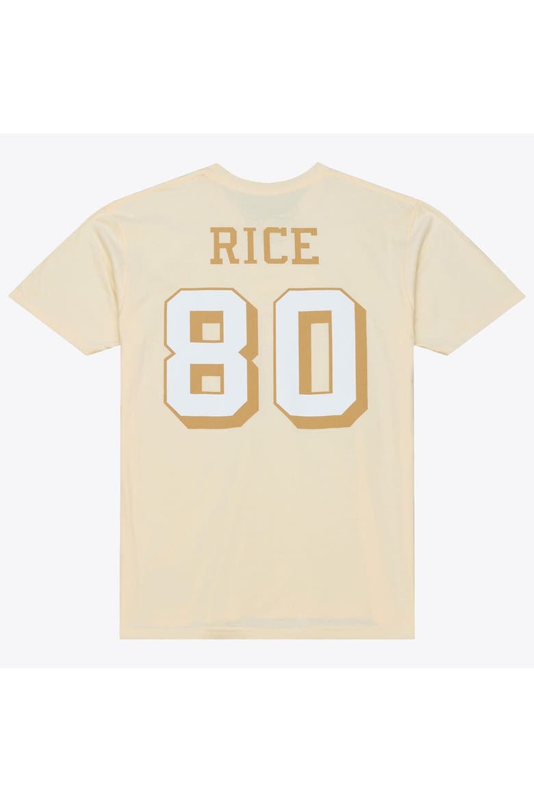 Men's Mitchell & Ness Jerry Rice Cream San Francisco 49ers Sandman Name & Number T-Shirt, Alternate, color, Cream