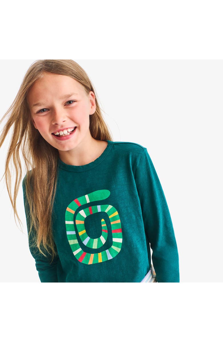 Primary Kids Long Sleeve Inchworm Tee, Alternate, color, Spruce Inchworm