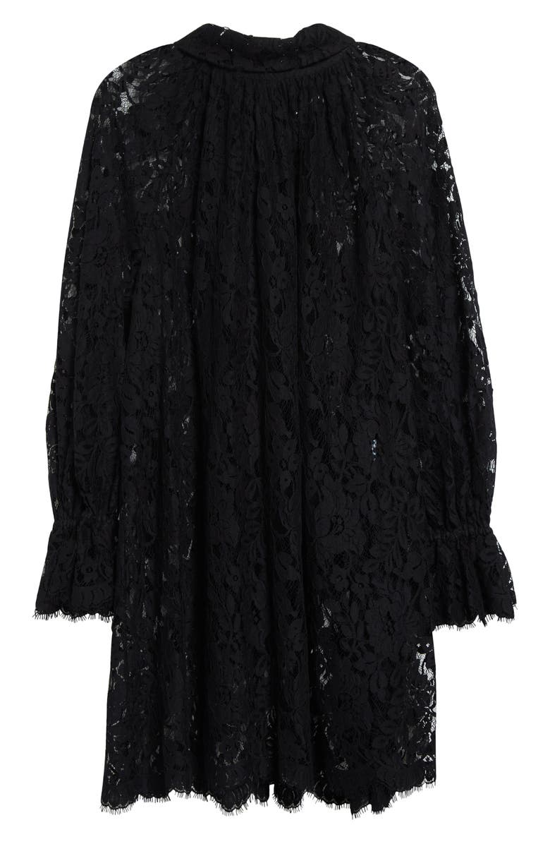 Chloé Tie Neck Long Sleeve Lace Dress, Alternate, color,