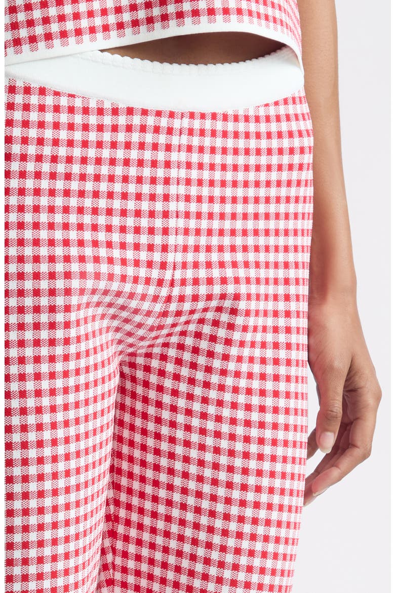 Micah Gingham High Waist Crop Flare Pants, Alternate, color, RED GINGHAM