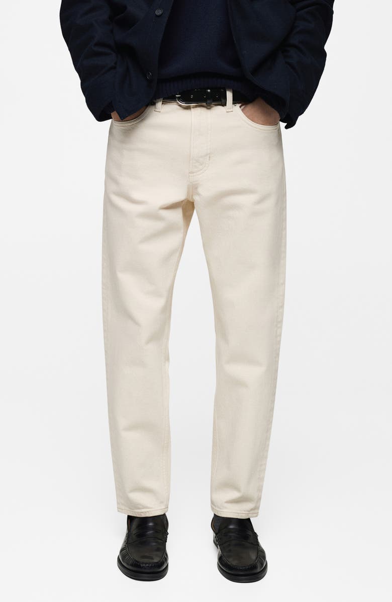 MANGO Ben Tapered Jeans, Main, color, Ecru